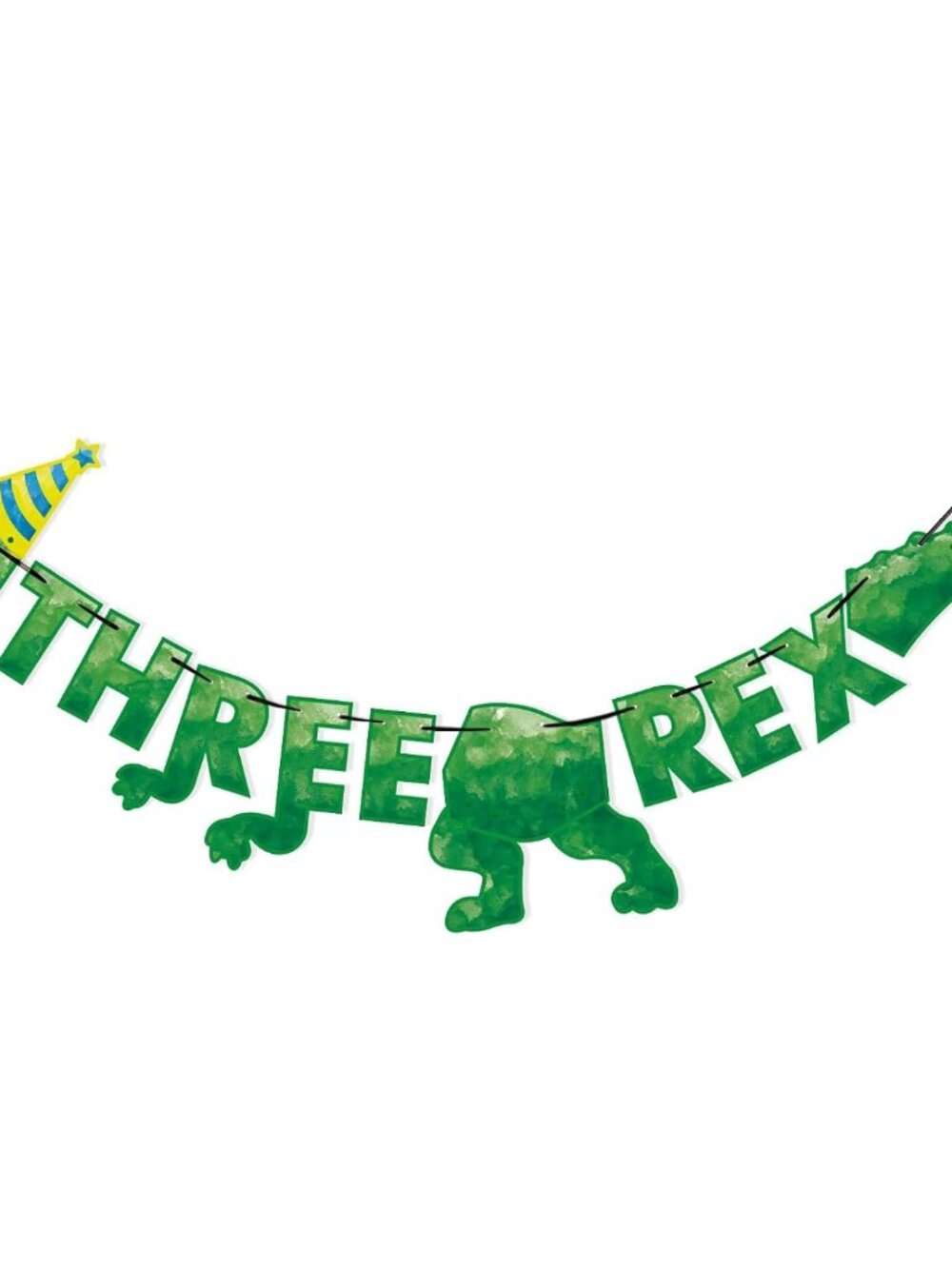 Dinosaur Three Rex Banner 3rd Birthday Party Decorations for Boys